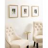 imageKate and Laurel Adlynn Coastal Rectangle Picture Frame Set of 3 16 x 20 matted to 8 x 10 White Modern ThreePiece Photo Frame Set for Gallery Wall Decor in Living Room Wall DisplayGold