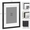 imageKate and Laurel Adlynn Coastal Rectangle Picture Frame Set of 3 16 x 20 matted to 8 x 10 White Modern ThreePiece Photo Frame Set for Gallery Wall Decor in Living Room Wall DisplayBlack