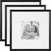 imageKate and Laurel Adlynn Coastal Rectangle Picture Frame Set of 3 16 x 20 matted to 8 x 10 White Modern ThreePiece Photo Frame Set for Gallery Wall Decor in Living Room Wall DisplayBlack