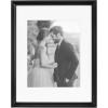 imageKate and Laurel Adlynn Coastal Rectangle Picture Frame Set of 3 16 x 20 matted to 8 x 10 White Modern ThreePiece Photo Frame Set for Gallery Wall Decor in Living Room Wall DisplayBlack