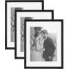 imageKate and Laurel Adlynn Coastal Rectangle Picture Frame Set of 3 16 x 20 matted to 8 x 10 White Modern ThreePiece Photo Frame Set for Gallery Wall Decor in Living Room Wall DisplayBlack