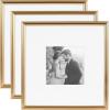 imageKate and Laurel Adlynn Coastal Rectangle Picture Frame Set of 3 16 x 20 matted to 8 x 10 White Modern ThreePiece Photo Frame Set for Gallery Wall Decor in Living Room Wall DisplayGold