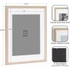 imageKate and Laurel Adlynn Coastal Rectangle Picture Frame Set of 3 16 x 20 matted to 8 x 10 White Modern ThreePiece Photo Frame Set for Gallery Wall Decor in Living Room Wall DisplayNatural
