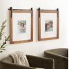 imageKate and Laurel Cates Farmhouse Wooden Picture Frame 21x26 Matted to 1 8x10 Brown Decorative Photograph Frame Fitting One 8x10 Image with Barn DoorInspired Design for Living Room Decor