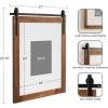 imageKate and Laurel Cates Farmhouse Wooden Picture Frame 21x26 Matted to 1 8x10 Brown Decorative Photograph Frame Fitting One 8x10 Image with Barn DoorInspired Design for Living Room Decor