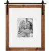imageKate and Laurel Cates Farmhouse Wooden Picture Frame 21x26 Matted to 1 8x10 Brown Decorative Photograph Frame Fitting One 8x10 Image with Barn DoorInspired Design for Living Room Decor