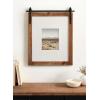 imageKate and Laurel Cates Farmhouse Wooden Picture Frame 21x26 Matted to 1 8x10 Brown Decorative Photograph Frame Fitting One 8x10 Image with Barn DoorInspired Design for Living Room Decor
