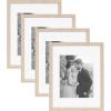 imageKate and Laurel Adlynn Coastal Rectangle Picture Frame Set of 3 16 x 20 matted to 8 x 10 White Modern ThreePiece Photo Frame Set for Gallery Wall Decor in Living Room Wall DisplayNatural