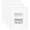 imageKate and Laurel Adlynn Coastal Rectangle Picture Frame Set of 3 16 x 20 matted to 8 x 10 White Modern ThreePiece Photo Frame Set for Gallery Wall Decor in Living Room Wall DisplayWhite