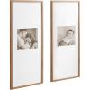 imageKate and Laurel Gallery Rectangular Panel Picture Frame Set of 2 14 x 30 matted to 8 x 10 Light Natural Modern Tall TwoPiece Photo Frame Set for Gallery Wall Decor in Living Room Wall DisplayBrown
