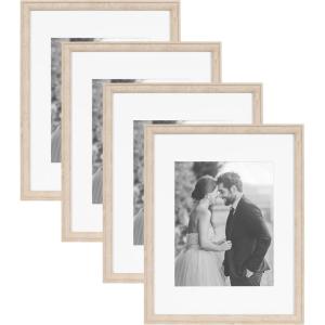 imageKate and Laurel Adlynn Coastal Rectangle Picture Frame Set of 3 16 x 20 matted to 8 x 10 White Modern ThreePiece Photo Frame Set for Gallery Wall Decor in Living Room Wall DisplayNatural