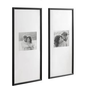 imageKate and Laurel Adlynn Coastal Rectangle Picture Frame Set of 3 16 x 20 matted to 8 x 10 White Modern ThreePiece Photo Frame Set for Gallery Wall Decor in Living Room Wall DisplayBlack