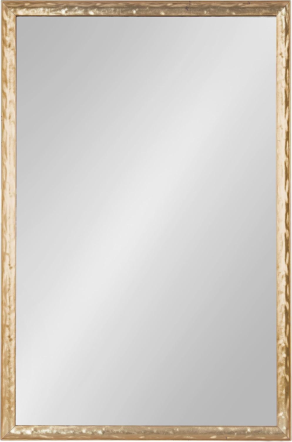 imageKate and Laurel Illiona Transitional Rectangle Wall Mirror 24 x 36 Gold Modern Glam Rectangular Statement Mirror with Metallic Finish and Textured FrameGold
