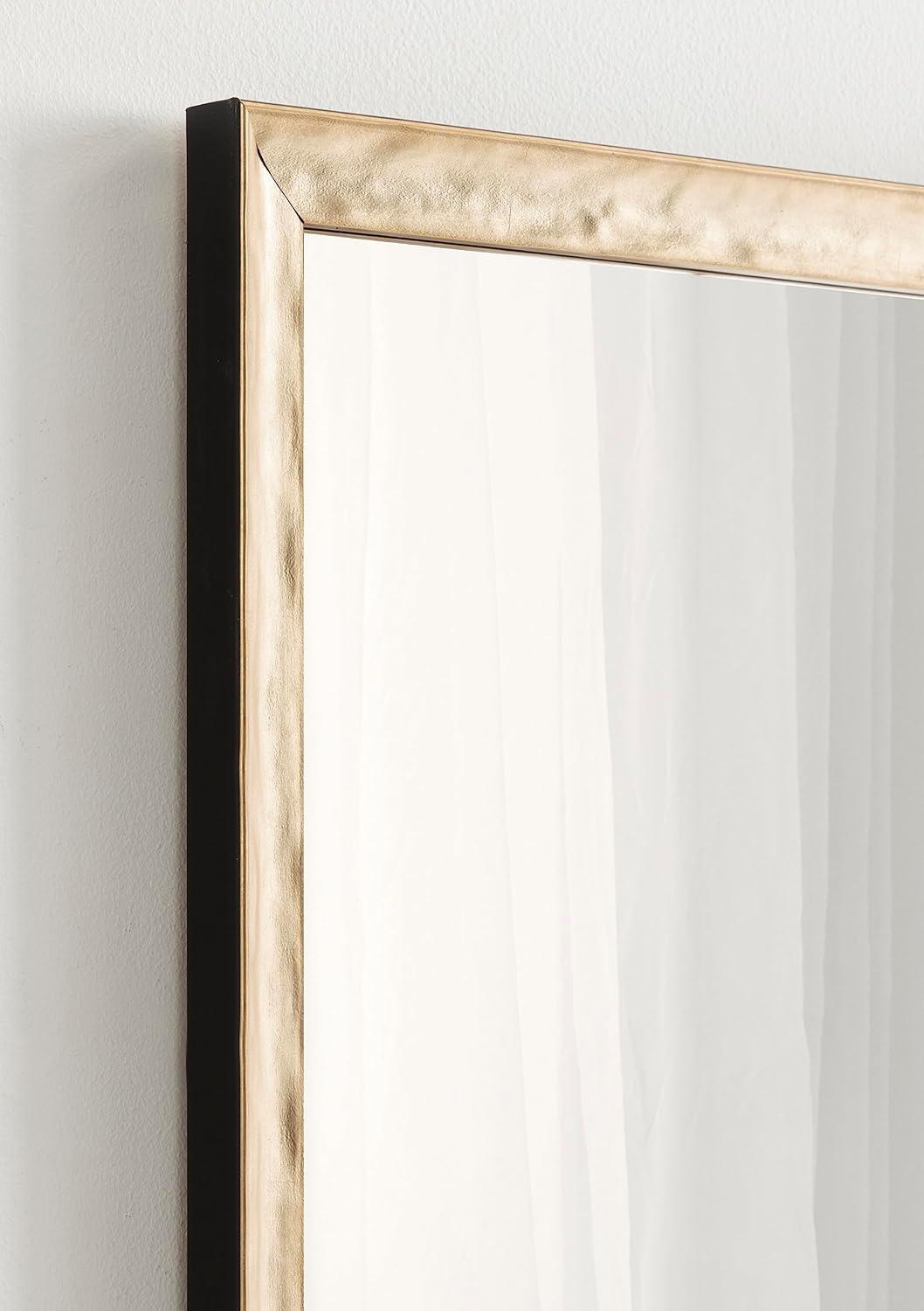 imageKate and Laurel Illiona Transitional Rectangle Wall Mirror 24 x 36 Gold Modern Glam Rectangular Statement Mirror with Metallic Finish and Textured FrameGold