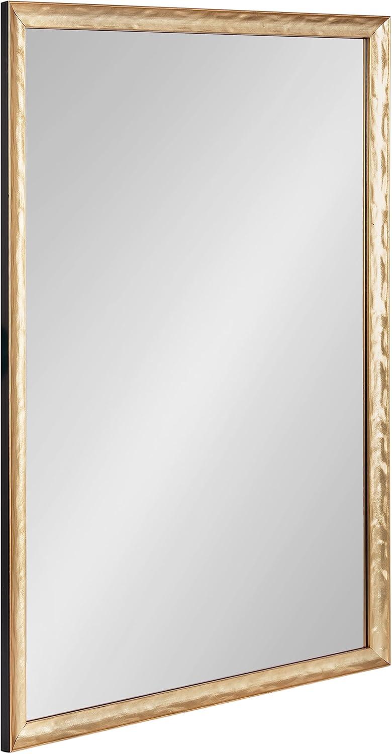 imageKate and Laurel Illiona Transitional Rectangle Wall Mirror 24 x 36 Gold Modern Glam Rectangular Statement Mirror with Metallic Finish and Textured FrameGold