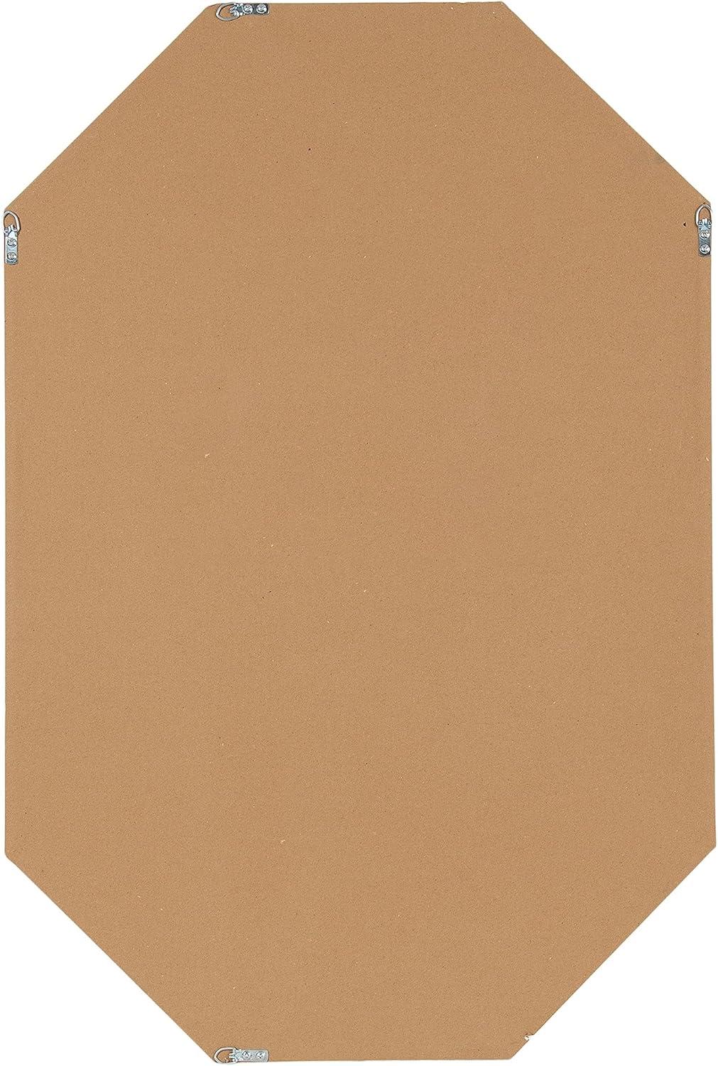 imageKate and Laurel Oakhurst Traditional Octagon Wall Mirror 28 x 28 Soft White Vintage Symmetrical Bathroom Mirror with Stepped Frame and Beveled Edge DesignWhite