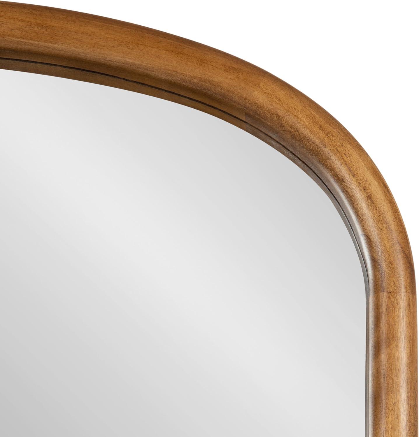 imageKate and Laurel Talma Modern Arched Oval Wall Mirror 24 x 36 Rustic Brown Transitional Capsule Wall Accent with Solid Poplar Wood Frame for Use as Bathroom Mirror for Over SinkRustic Brown