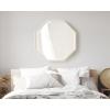 imageKate and Laurel Oakhurst Traditional Octagon Wall Mirror 28 x 28 Soft White Vintage Symmetrical Bathroom Mirror with Stepped Frame and Beveled Edge DesignWhite