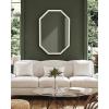 imageKate and Laurel Oakhurst Traditional Octagon Wall Mirror 28 x 28 Soft White Vintage Symmetrical Bathroom Mirror with Stepped Frame and Beveled Edge DesignWhite