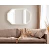 imageKate and Laurel Oakhurst Traditional Octagon Wall Mirror 28 x 28 Soft White Vintage Symmetrical Bathroom Mirror with Stepped Frame and Beveled Edge DesignWhite
