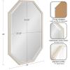 imageKate and Laurel Oakhurst Traditional Octagon Wall Mirror 28 x 28 Soft White Vintage Symmetrical Bathroom Mirror with Stepped Frame and Beveled Edge DesignWhite