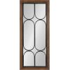 imageKate and Laurel Spechett Windowpane Rectangle Wall Mirror 13 x 30 Walnut Brown Framed Decorative Rectangular Mirror with Natural Geometric Iron Overlay and Tall Frame