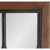 imageKate and Laurel Spechett Windowpane Rectangle Wall Mirror 13 x 30 Walnut Brown Framed Decorative Rectangular Mirror with Natural Geometric Iron Overlay and Tall Frame