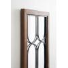 imageKate and Laurel Spechett Windowpane Rectangle Wall Mirror 13 x 30 Walnut Brown Framed Decorative Rectangular Mirror with Natural Geometric Iron Overlay and Tall Frame