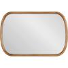 imageKate and Laurel Talma Modern Arched Oval Wall Mirror 24 x 36 Rustic Brown Transitional Capsule Wall Accent with Solid Poplar Wood Frame for Use as Bathroom Mirror for Over SinkRustic Brown