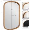 imageKate and Laurel Talma Modern Arched Oval Wall Mirror 24 x 36 Rustic Brown Transitional Capsule Wall Accent with Solid Poplar Wood Frame for Use as Bathroom Mirror for Over SinkRustic Brown