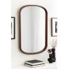 imageKate and Laurel Talma Modern Arched Oval Wall Mirror 24 x 36 Rustic Brown Transitional Capsule Wall Accent with Solid Poplar Wood Frame for Use as Bathroom Mirror for Over SinkWalnut Brown