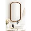 imageKate and Laurel Talma Modern Arched Oval Wall Mirror 24 x 36 Rustic Brown Transitional Capsule Wall Accent with Solid Poplar Wood Frame for Use as Bathroom Mirror for Over SinkRustic Brown