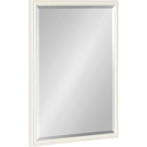 imageKate and Laurel Makenna Traditional Rectangular Ornate Wall Mirror 18 x 24 Black Beaded Vintage Rectangle Vanity Mirror for Use as Bathroom Mirror for Over Sink or Refined Entryway MirrorWhite