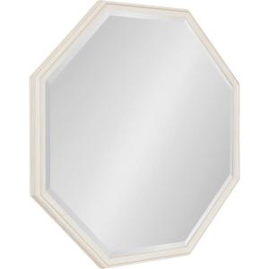 imageKate and Laurel Oakhurst Traditional Octagon Wall Mirror 28 x 28 Soft White Vintage Symmetrical Bathroom Mirror with Stepped Frame and Beveled Edge DesignWhite