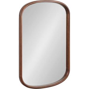 imageKate and Laurel Talma Modern Arched Oval Wall Mirror 24 x 36 Rustic Brown Transitional Capsule Wall Accent with Solid Poplar Wood Frame for Use as Bathroom Mirror for Over SinkWalnut Brown