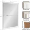 imageKate and Laurel Kalla Traditional Framed Rectangle Bathroom Vanity Mirror 28 x 40 White Rectangular Large Beveled Bathroom Mirror for Over Sink or for Use as Entryway or Living Room Decor