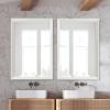 imageKate and Laurel Kalla Traditional Framed Rectangle Bathroom Vanity Mirror 28 x 40 White Rectangular Large Beveled Bathroom Mirror for Over Sink or for Use as Entryway or Living Room Decor