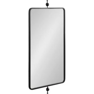 imageKate and Laurel Kasota Traditional Metal Rectangle Wall Mirror 20 x 41 Black Vintage Tall Bathroom Mirror for Over Sink or for Use as Versatile Entryway or Bedroom Wall Decor