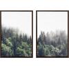 imageKate and Laurel Sylvie Lush Green Forest on a Foggy Day Left and Right Framed Canvas Wall Art Set by The Creative Bunch Studio 2 Piece 23x33 Brown Nature Mountains Forest Landscape Art Set for Wall
