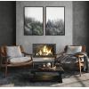 imageKate and Laurel Sylvie Lush Green Forest on a Foggy Day Left and Right Framed Canvas Wall Art Set by The Creative Bunch Studio 2 Piece 23x33 Brown Nature Mountains Forest Landscape Art Set for Wall