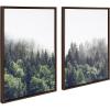 imageKate and Laurel Sylvie Lush Green Forest on a Foggy Day Left and Right Framed Canvas Wall Art Set by The Creative Bunch Studio 2 Piece 23x33 Brown Nature Mountains Forest Landscape Art Set for Wall