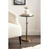 imageKate and Laurel Engles Traditional AdjustableHeight Pedestal Side Table 14 x 14 x 30 Black Marble and Antique Brass Vintage Round End Table for Use as Indoor Plant Stand with Authentic Marble TopBlackGold