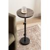 imageKate and Laurel Engles Traditional AdjustableHeight Pedestal Side Table 14 x 14 x 30 Black Marble and Antique Brass Vintage Round End Table for Use as Indoor Plant Stand with Authentic Marble TopBrownBlack