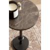 imageKate and Laurel Engles Traditional AdjustableHeight Pedestal Side Table 14 x 14 x 30 Black Marble and Antique Brass Vintage Round End Table for Use as Indoor Plant Stand with Authentic Marble TopBrownBlack