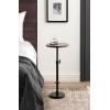 imageKate and Laurel Engles Traditional AdjustableHeight Pedestal Side Table 14 x 14 x 30 Black Marble and Antique Brass Vintage Round End Table for Use as Indoor Plant Stand with Authentic Marble TopBrownBlack