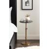 imageKate and Laurel Engles Traditional AdjustableHeight Pedestal Side Table 14 x 14 x 30 Black Marble and Antique Brass Vintage Round End Table for Use as Indoor Plant Stand with Authentic Marble TopBlackGold