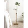 imageKate and Laurel Engles Traditional AdjustableHeight Pedestal Side Table 14 x 14 x 30 Black Marble and Antique Brass Vintage Round End Table for Use as Indoor Plant Stand with Authentic Marble TopGold