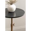 imageKate and Laurel Engles Traditional AdjustableHeight Pedestal Side Table 14 x 14 x 30 Black Marble and Antique Brass Vintage Round End Table for Use as Indoor Plant Stand with Authentic Marble TopBlackGold