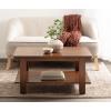 imageKate and Laurel Foxford Modern Tiered Rectangle Coffee Table 36 x 20 x 19 Black Transitional Rectangular TwoTier Living Room Table with Storage Shelf and Resilient Wood ConstructionWalnut Brown