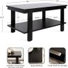 imageKate and Laurel Foxford Modern Tiered Rectangle Coffee Table 36 x 20 x 19 Black Transitional Rectangular TwoTier Living Room Table with Storage Shelf and Resilient Wood ConstructionBlack